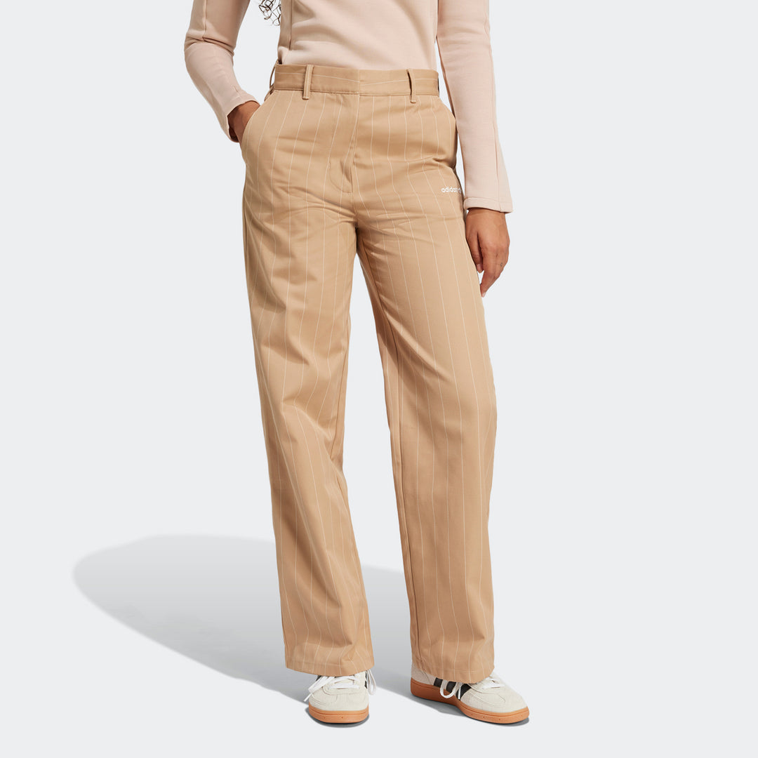 Pinstripe Twill Loose Trousers