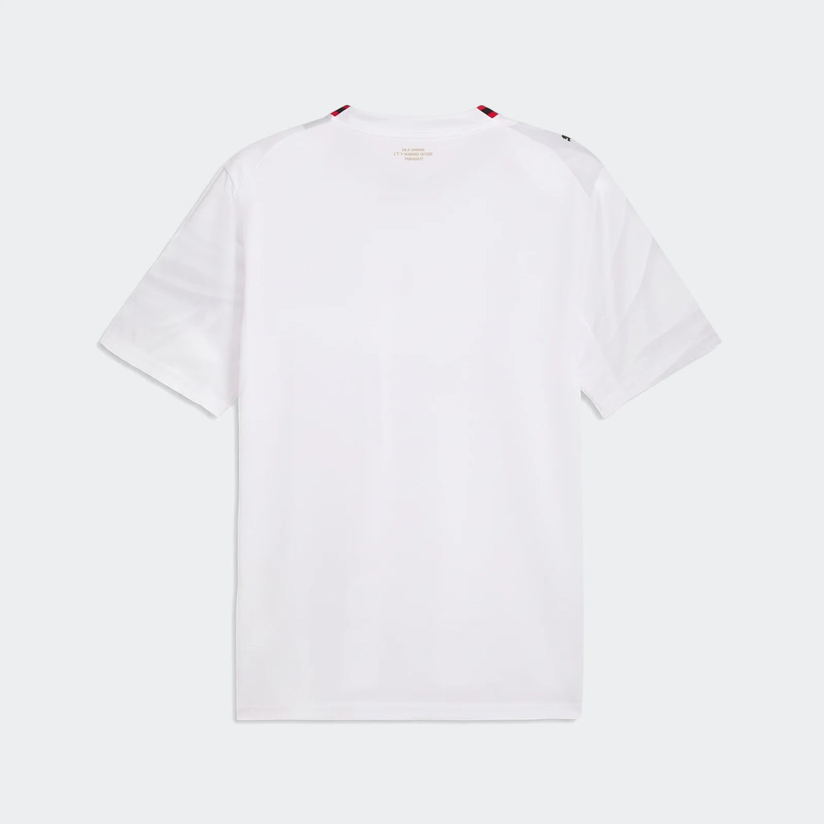 Men's Ac Milan 26/27 Away Jersey in white, shown from the back with red and black shoulder stripes.