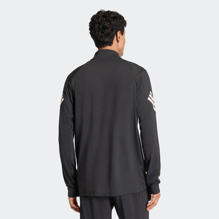Black Adi365 Full-Zip Sweatshirt for men, seen from the back, highlighting the athletic design and comfortable fit.