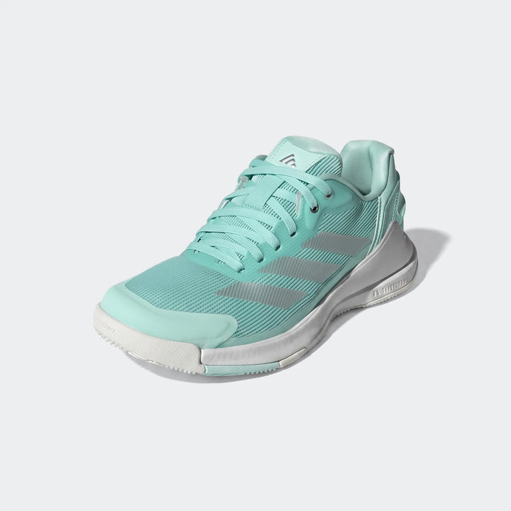 Teal and mint green Adidas Crazyquick Lightstrike Padel Shoes, designed for sporty performance and training.