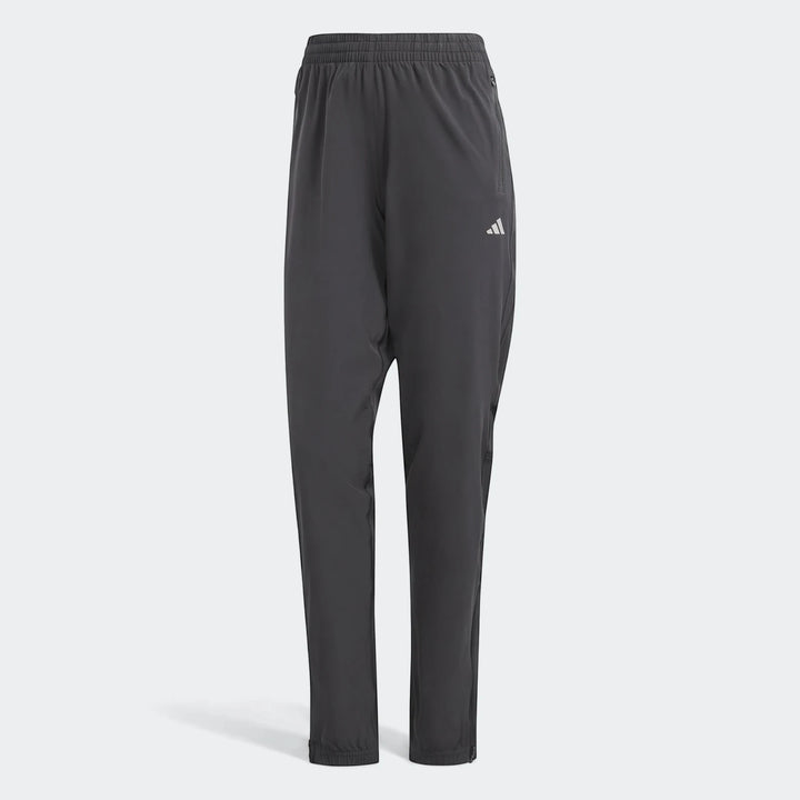 Dark gray Adidas Run It Tko Joggers for men, featuring a comfortable loose fit, tapered legs, zippered pockets, and