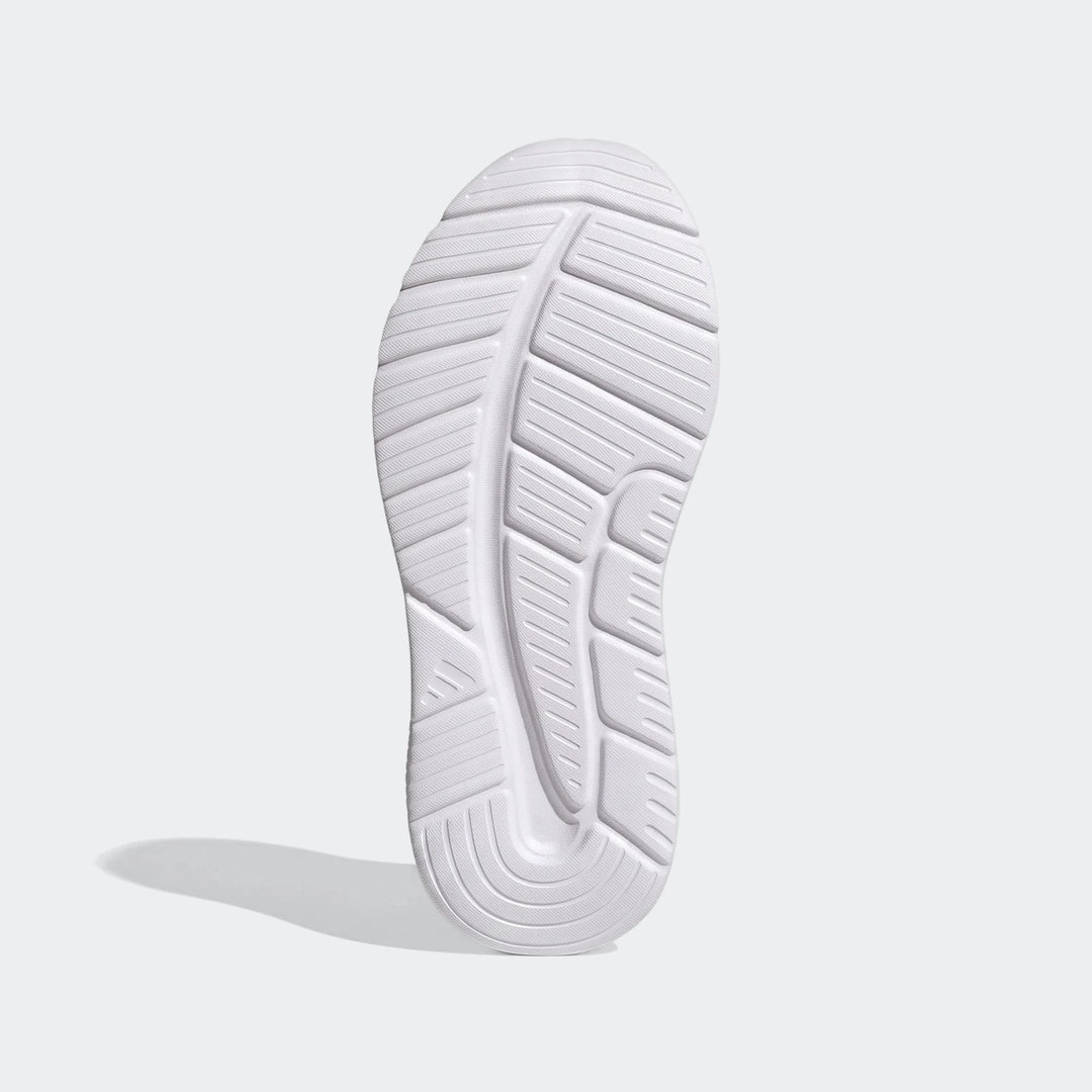 White Adidas Tensaur Run 4.0 Junior athletic shoe sole with a textured pattern, viewed from the bottom.
