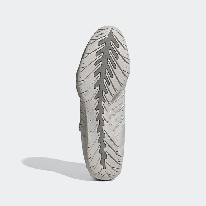 Adiracer Hi Audi Revolut F1 Team Shoes in light grey, showing the textured outsole with 'adidas' branding.