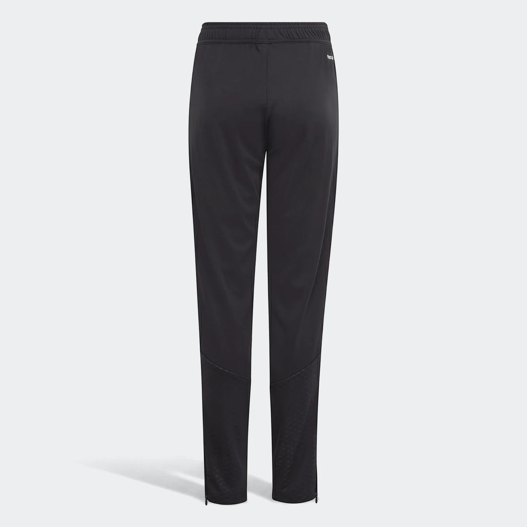 Black Tiro 26 Competition Training Pants Youth, seen from the back, featuring textured lower leg panels and a comfortable