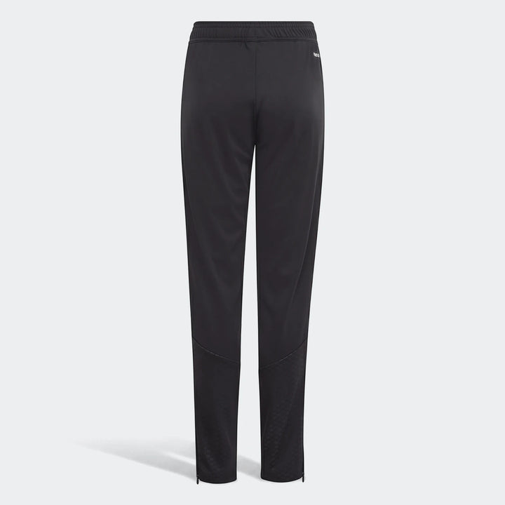 Black Tiro 26 Competition Training Pants Youth, seen from the back, featuring textured lower leg panels and a comfortable