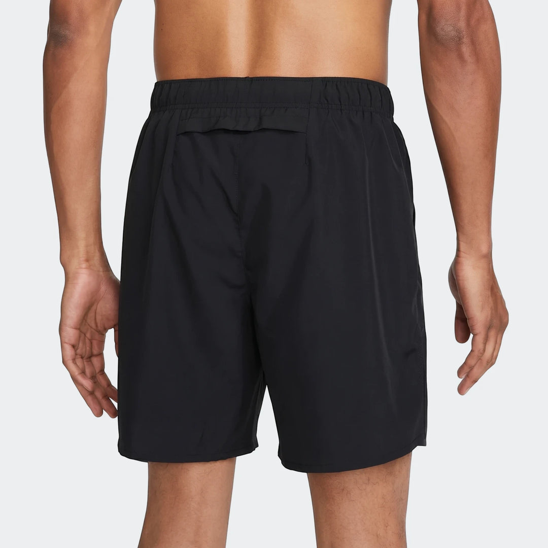 Challenger Men's Dri-Fit Unlined Running Shorts in black, shown from the rear view on a male model.
