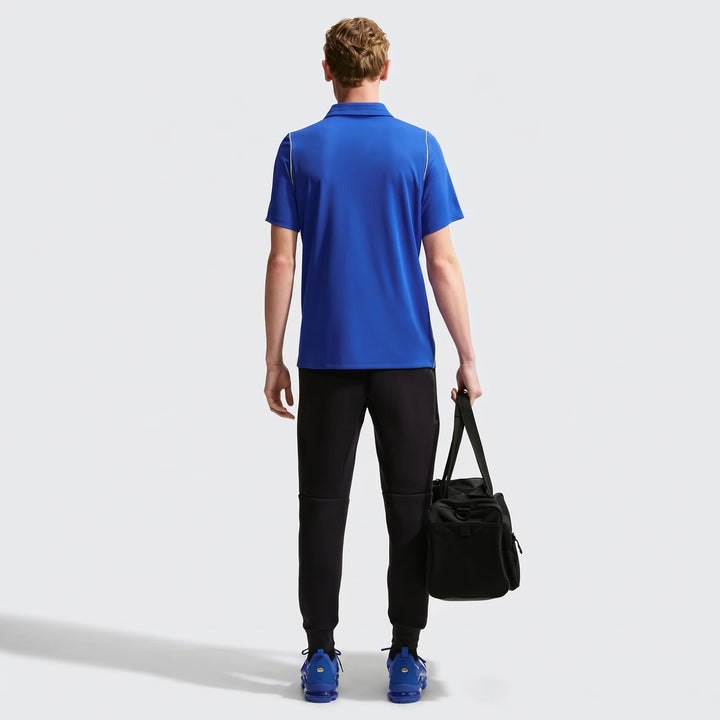 Blue Chelsea FC 2026/27 Stadium Home Nike Dri-Fit men's replica soccer jersey, back view on a model.