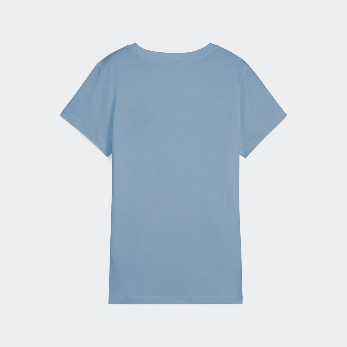 Ess Script Tee W light blue short-sleeved t-shirt, back view, made from soft cotton fabric.