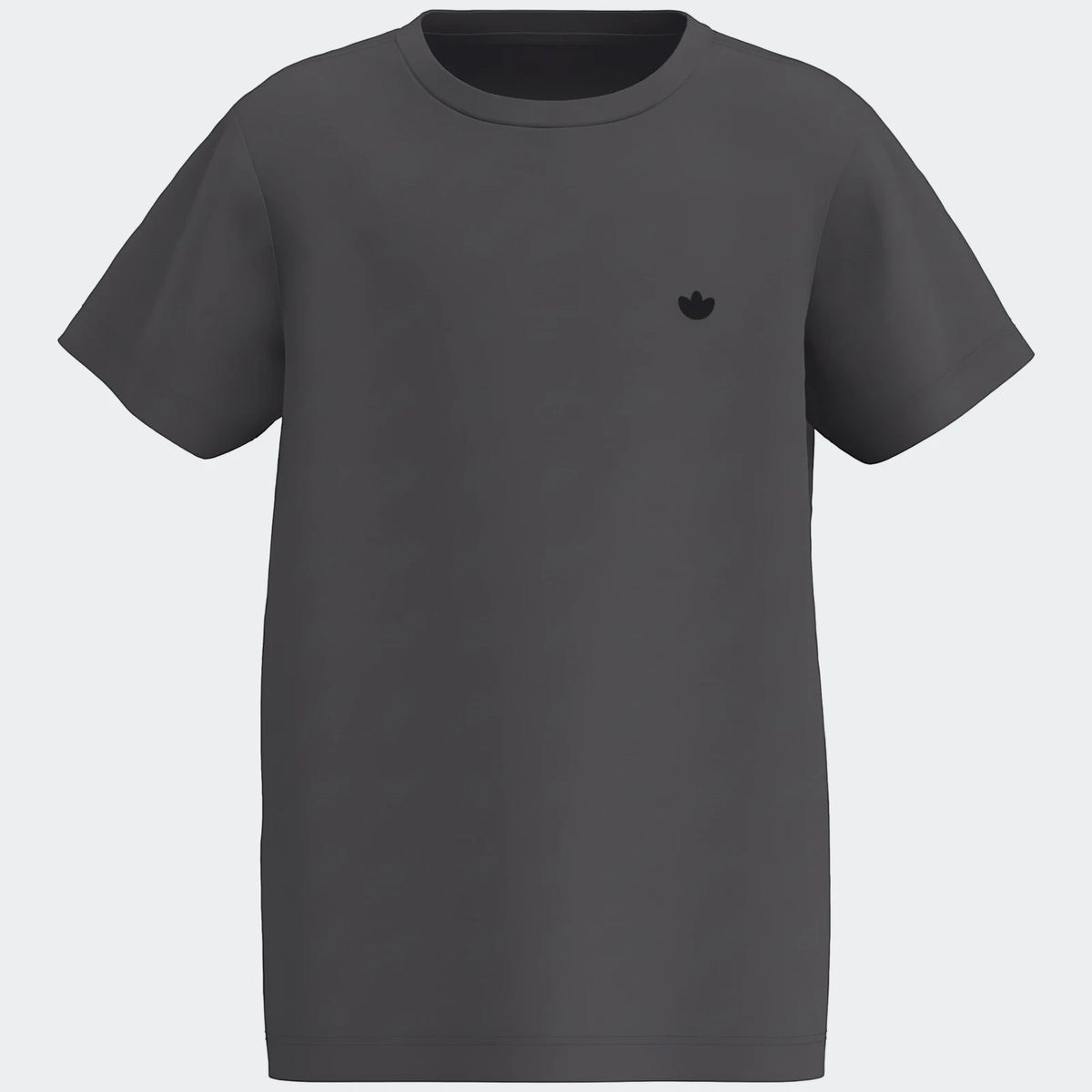 Essential Yout T-Shirt in dark gray with short sleeves and a small black logo, presented front view.