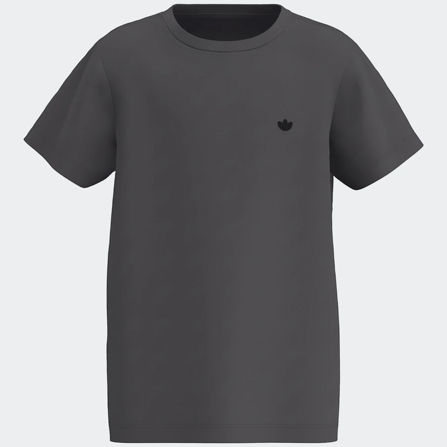 Essential Yout T-Shirt in dark gray with short sleeves and a small black logo, presented front view.