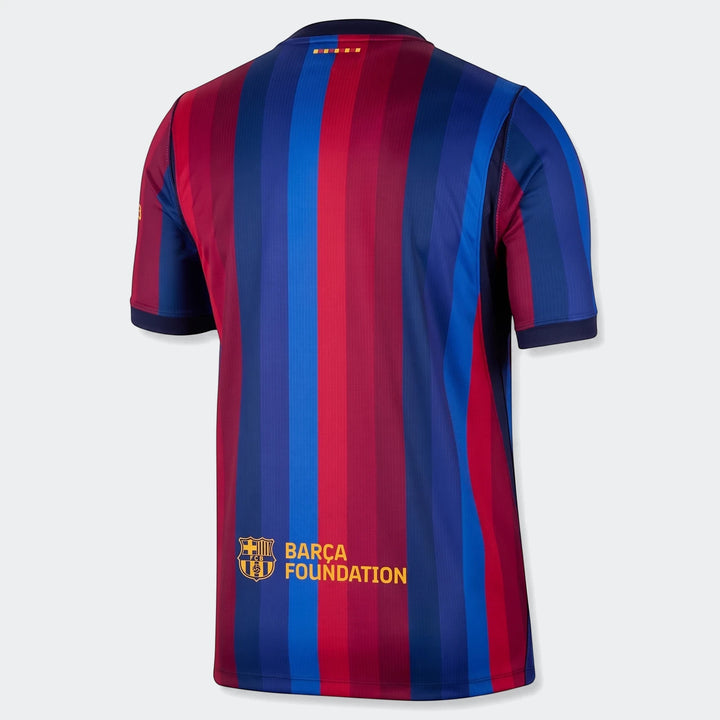 Fc Barcelona 2026/27 Stadium Home Men's Nike Dri-Fit Soccer Replica Jersey, back view, with red and blue stripes and the