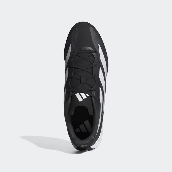 Feroza Base Shoes in black with white side stripes, lace-up design, shown from top view with textured upper.