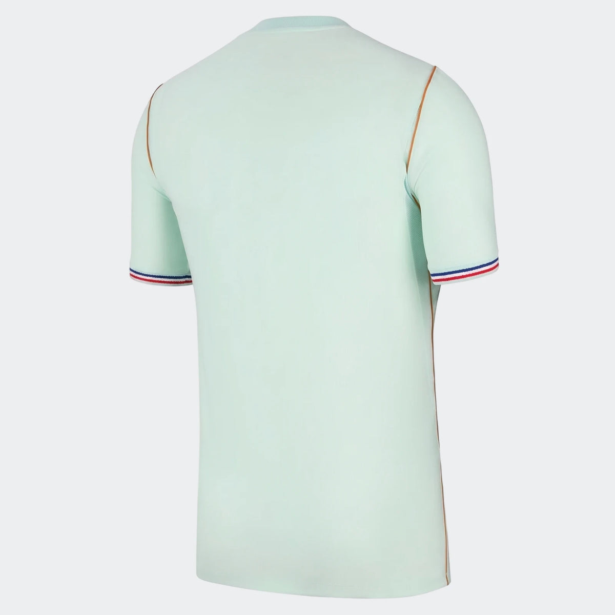 France National Team 2026 Stadium Away Men's Nike Dri-Fit soccer jersey in light green, shown from the back with striped