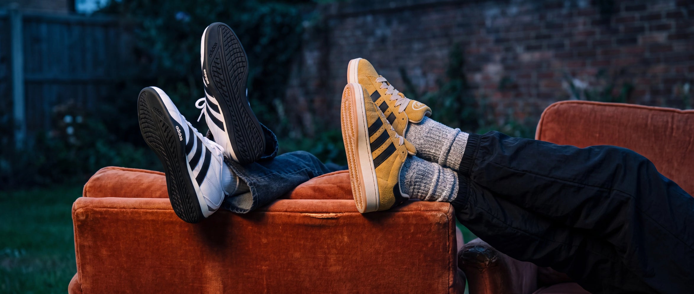 From the couch to the corner and back.