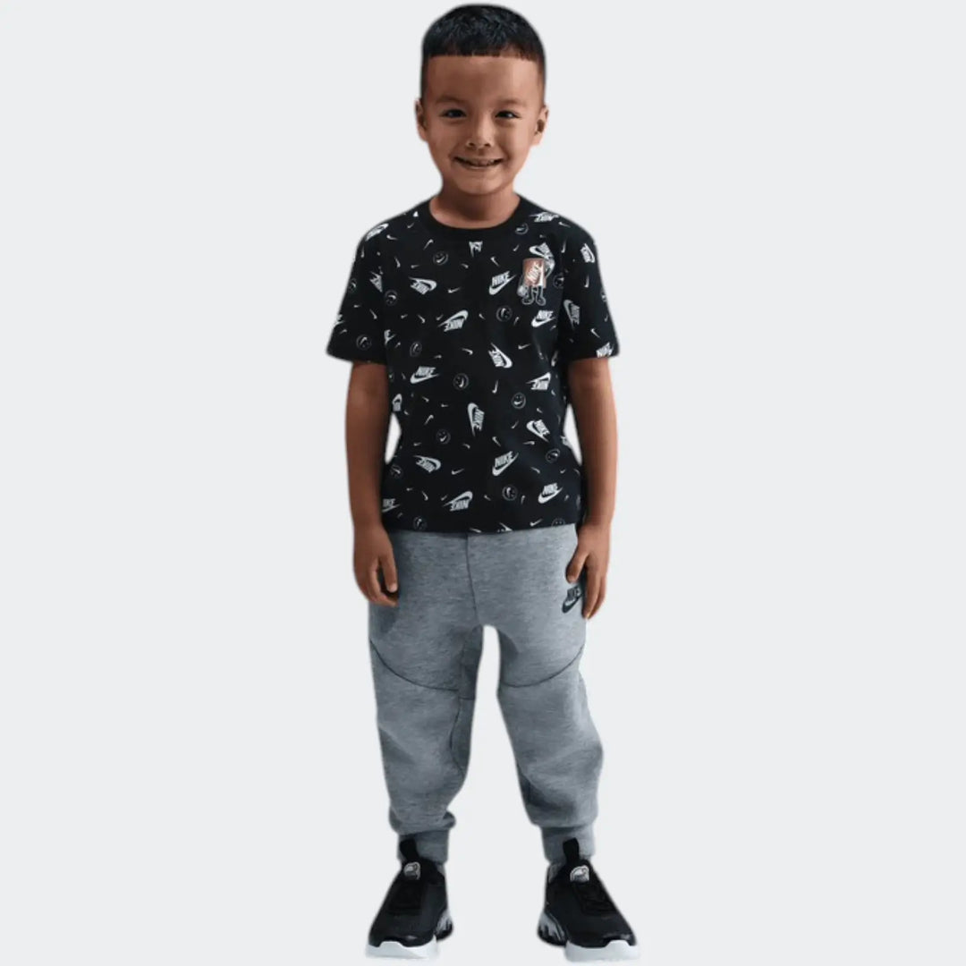 Nkb Aop Boxyb Ss Tee Black T-Shirts