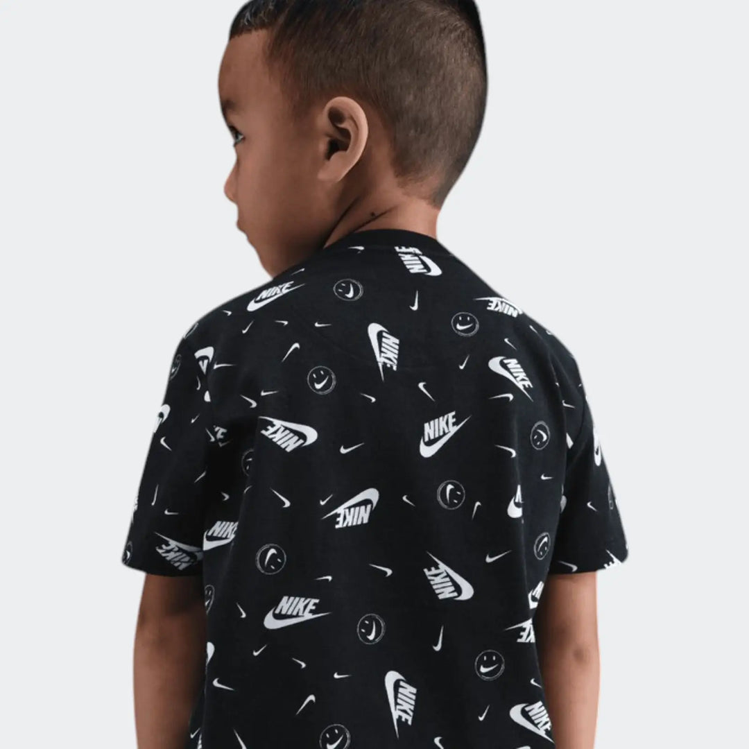 Nkb Aop Boxyb Ss Tee Black T-Shirts