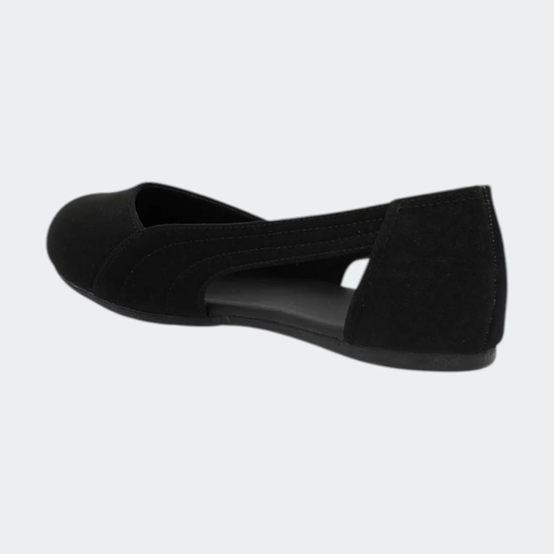 Basic Ballerina Cut Out Black Pumps