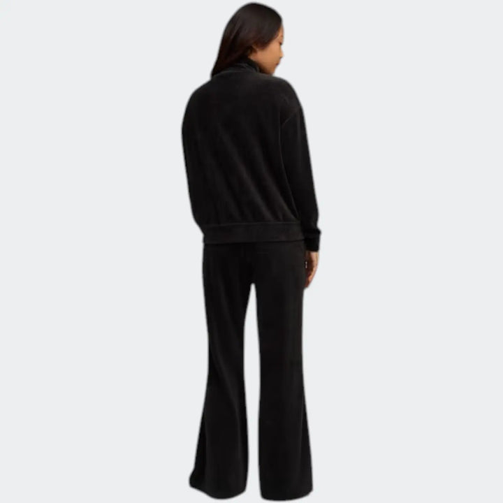 Velour Rib Relaxed Suit Black Tracksuits