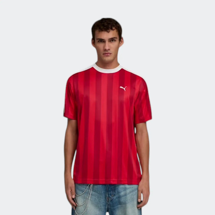Ess Relaxed Striped Fb Jersey Red Jersey