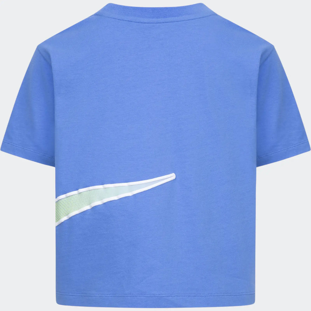 Nike Girls Swoosh Motion Boxy Short Sleeve T-Shirt - Blue