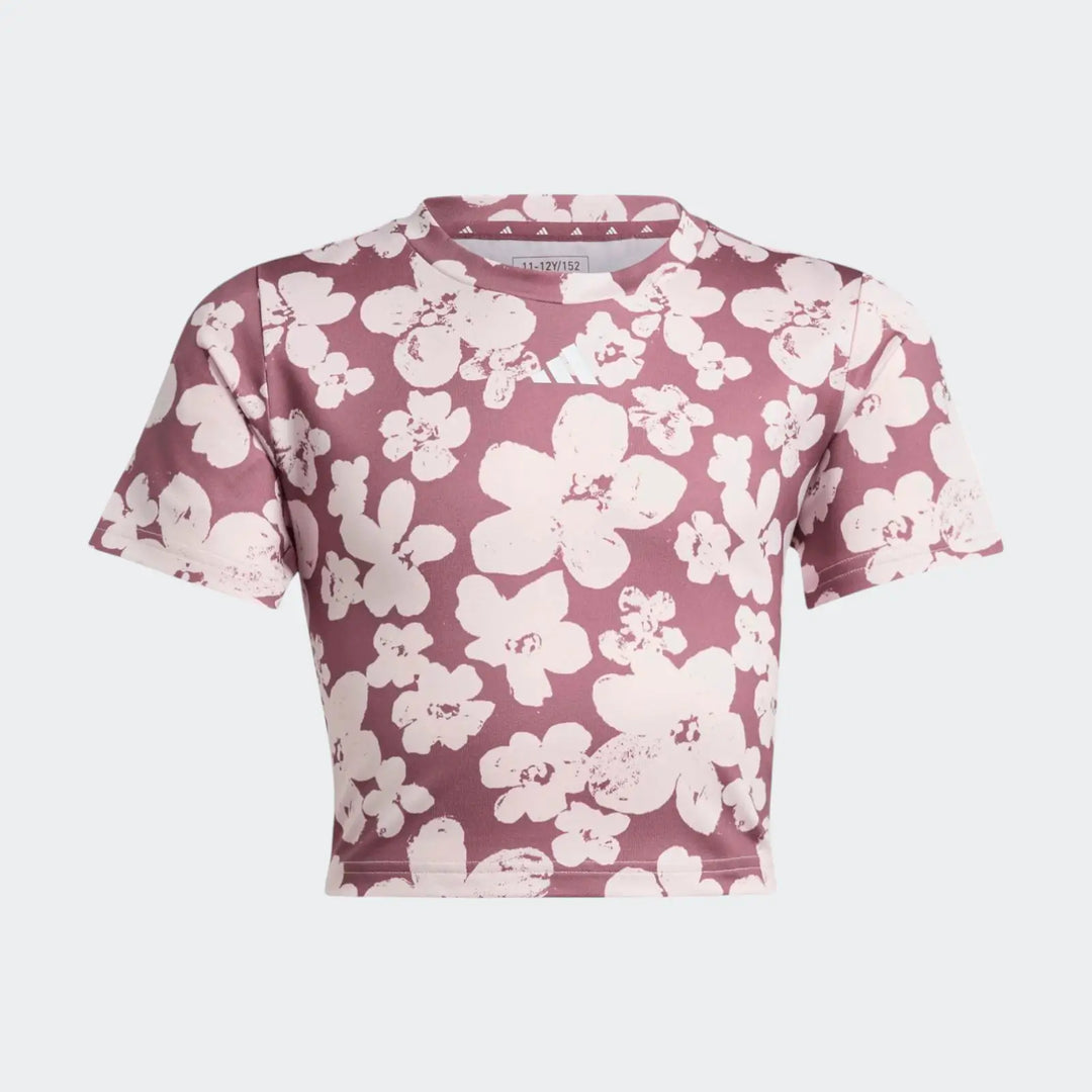 Train Essentials Seasonal Printed Cropped Training T-Shirt Kids