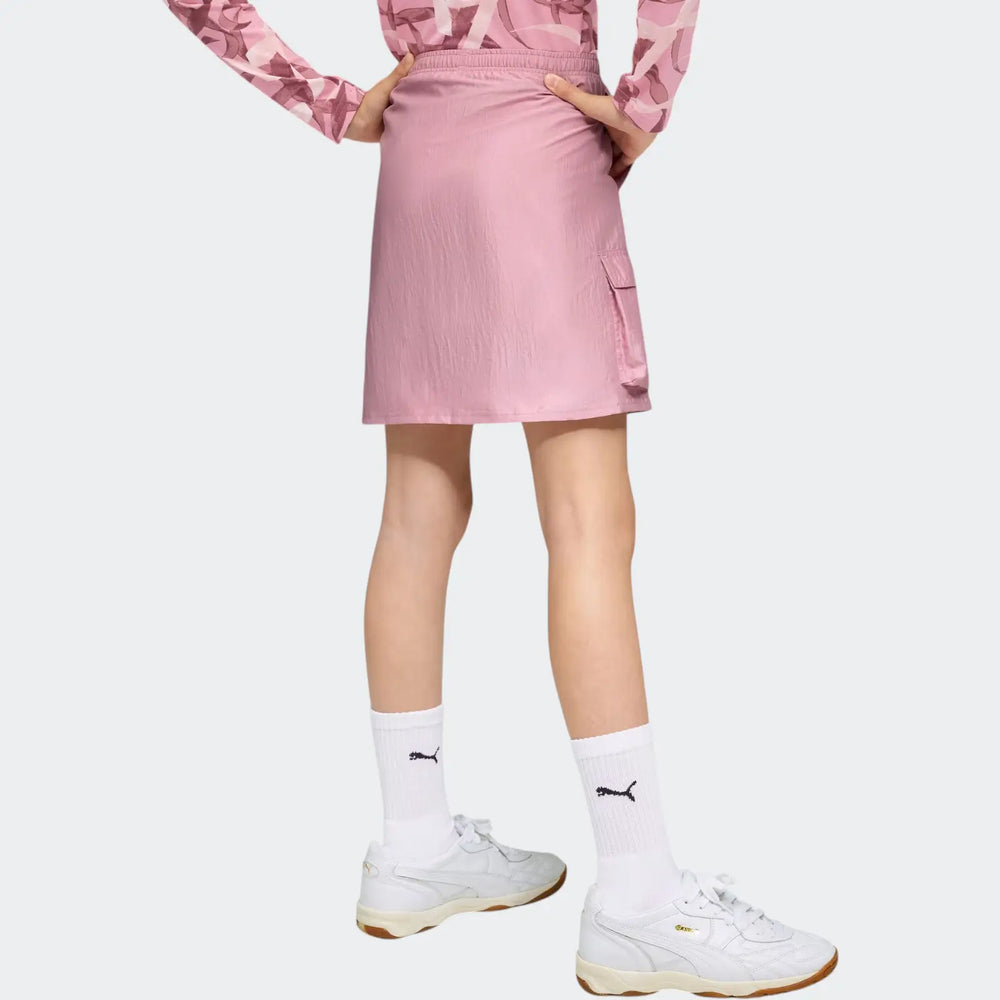 Bowtique Midi Woven Cargo Pink Skirts