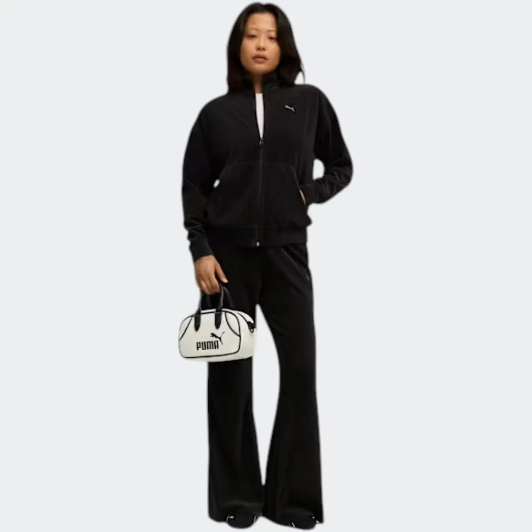 Velour Rib Relaxed Suit Black Tracksuits