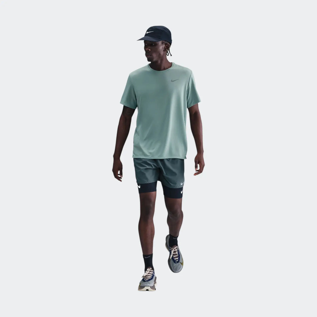 M Nk Df Uv Miler Ss Tee Green T-Shirts