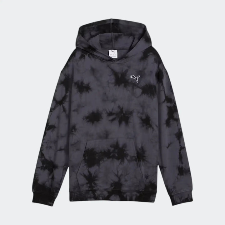 Ess Elevated Relaxed Tyedie Hoody Black Hoodies