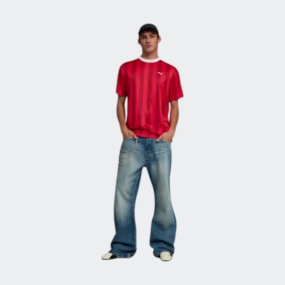 Ess Relaxed Striped Fb Jersey Red Jersey