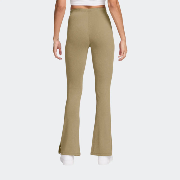 W Nsw Nk Chll Knt Mrib Mr Flr Beige Leggings