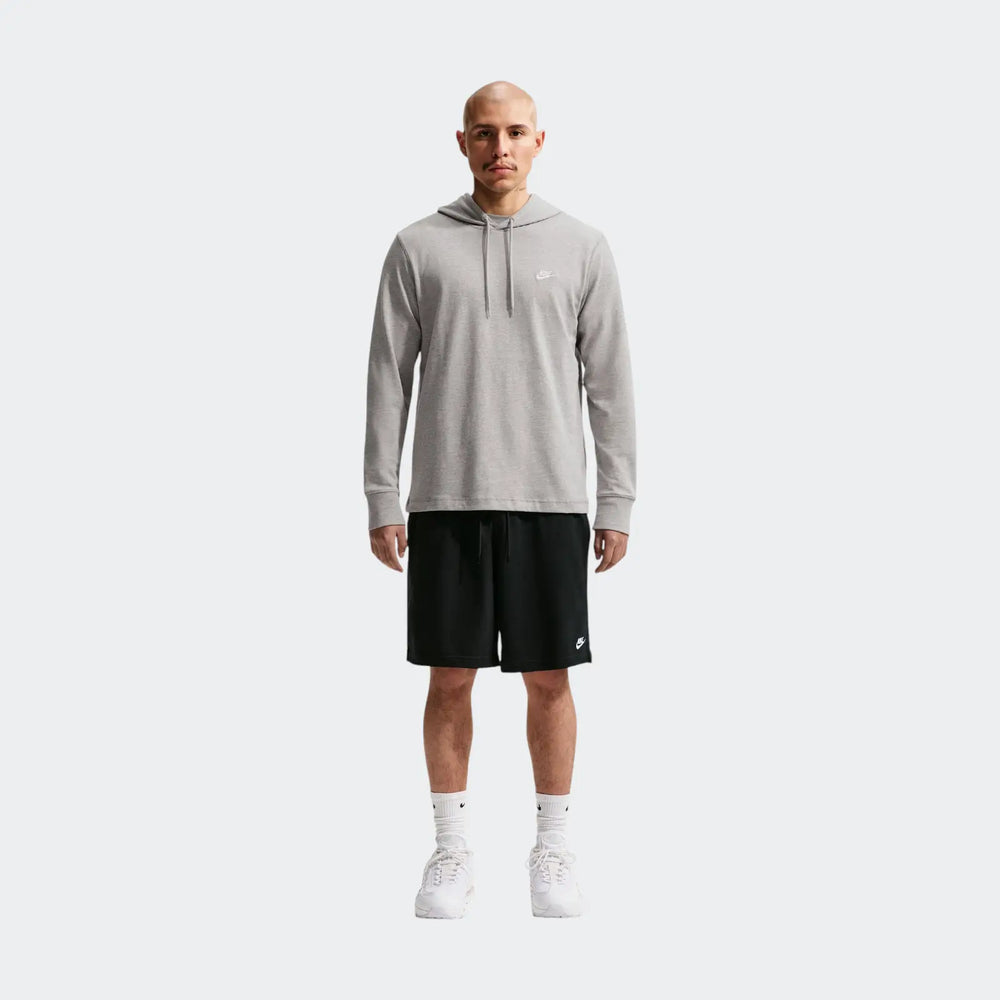 M Nk Club Knit Po Hoodie Grey Hoodies