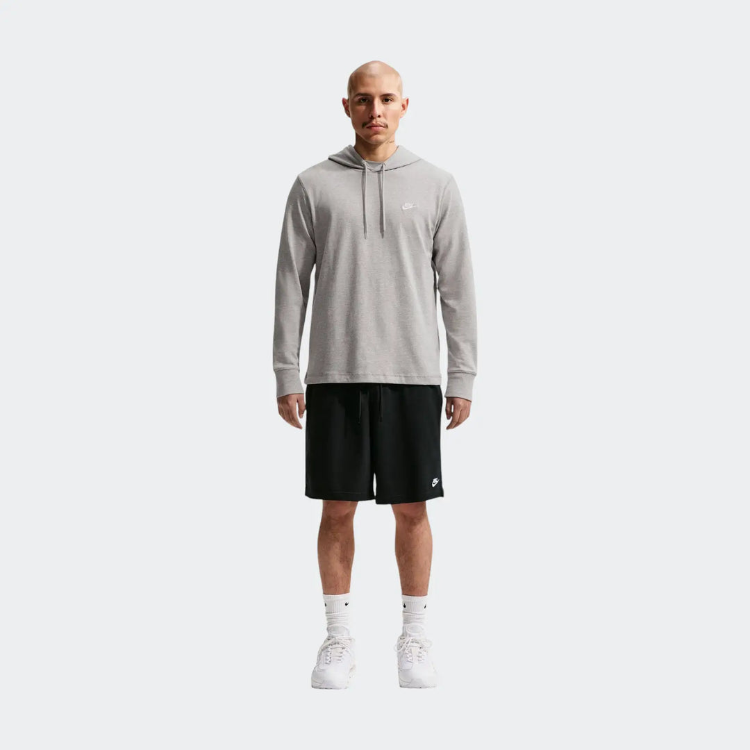 M Nk Club Knit Po Hoodie Grey Hoodies