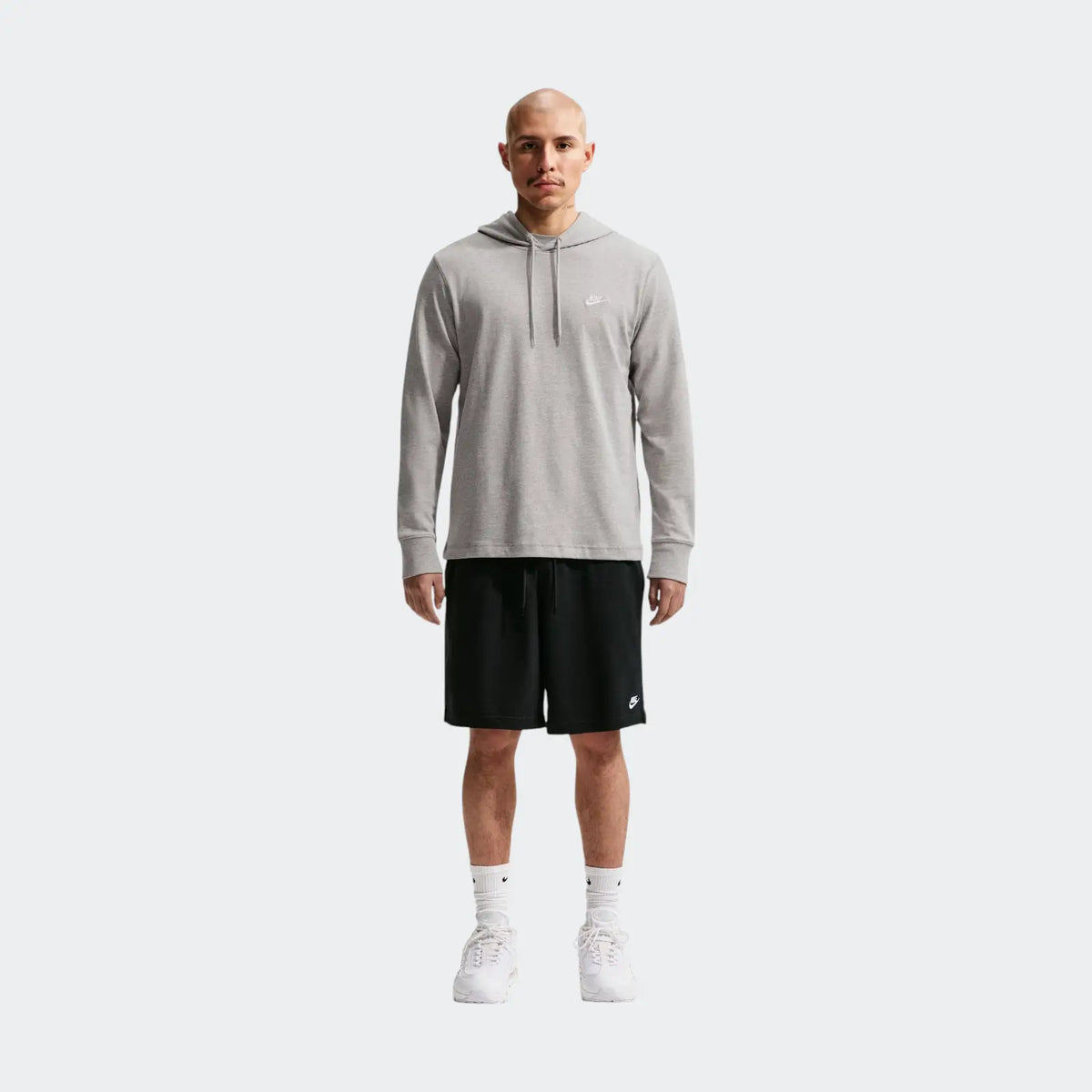 M Nk Club Knit Po Hoodie Grey Hoodies