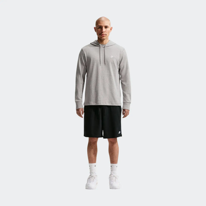 M Nk Club Knit Po Hoodie Grey Hoodies
