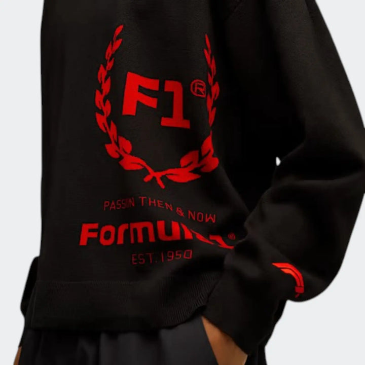 F1 Knitted Crewneck 75Yrs Black Sweatshirts
