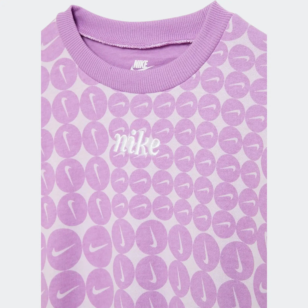 Nkg Essentials Aop Ft Crew Purple Sweatshirts