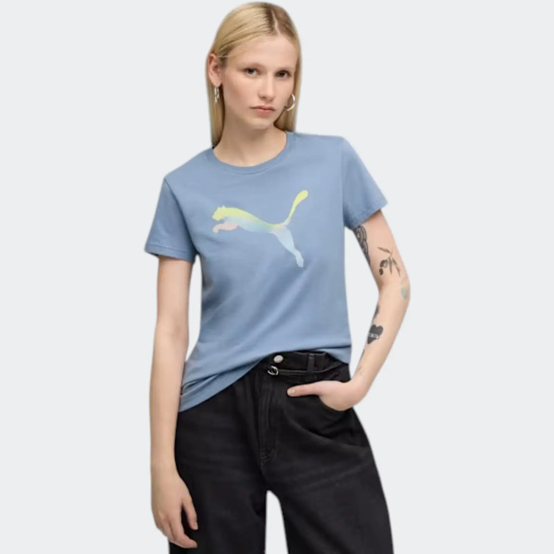 Graphic Gradient Tee W Blue T-Shirts