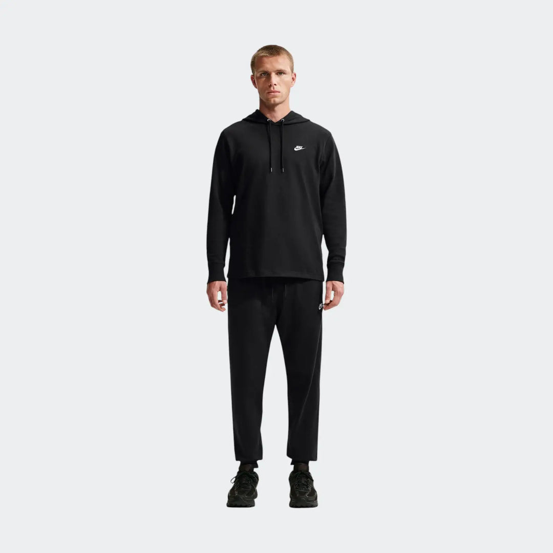 M Nk Club Knit Po Hoodie Black Hoodies