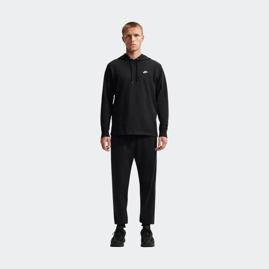 M Nk Club Knit Po Hoodie Black Hoodies