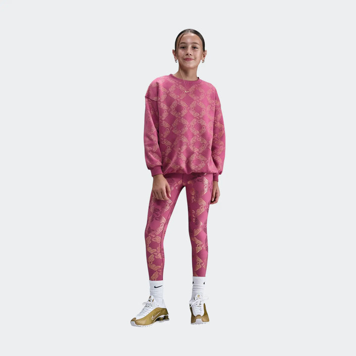 G Nk Df One Tight Aop Red Leggings