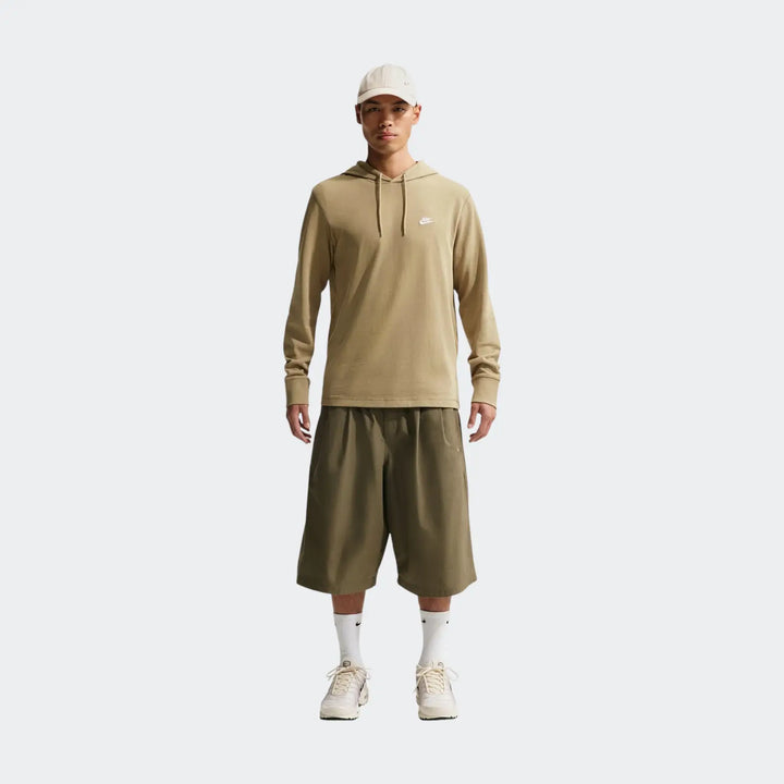 M Nk Club Knit Po Hoodie Brown Hoodies