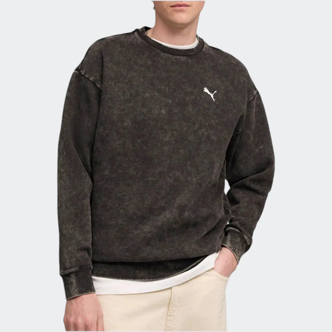 Ess Elevated Relaxed Wash Crew Black Sweatshirts