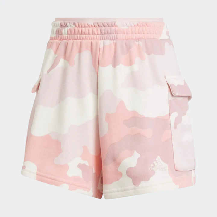 Essentials 3-Stripes Camo-Print Cargo Shorts