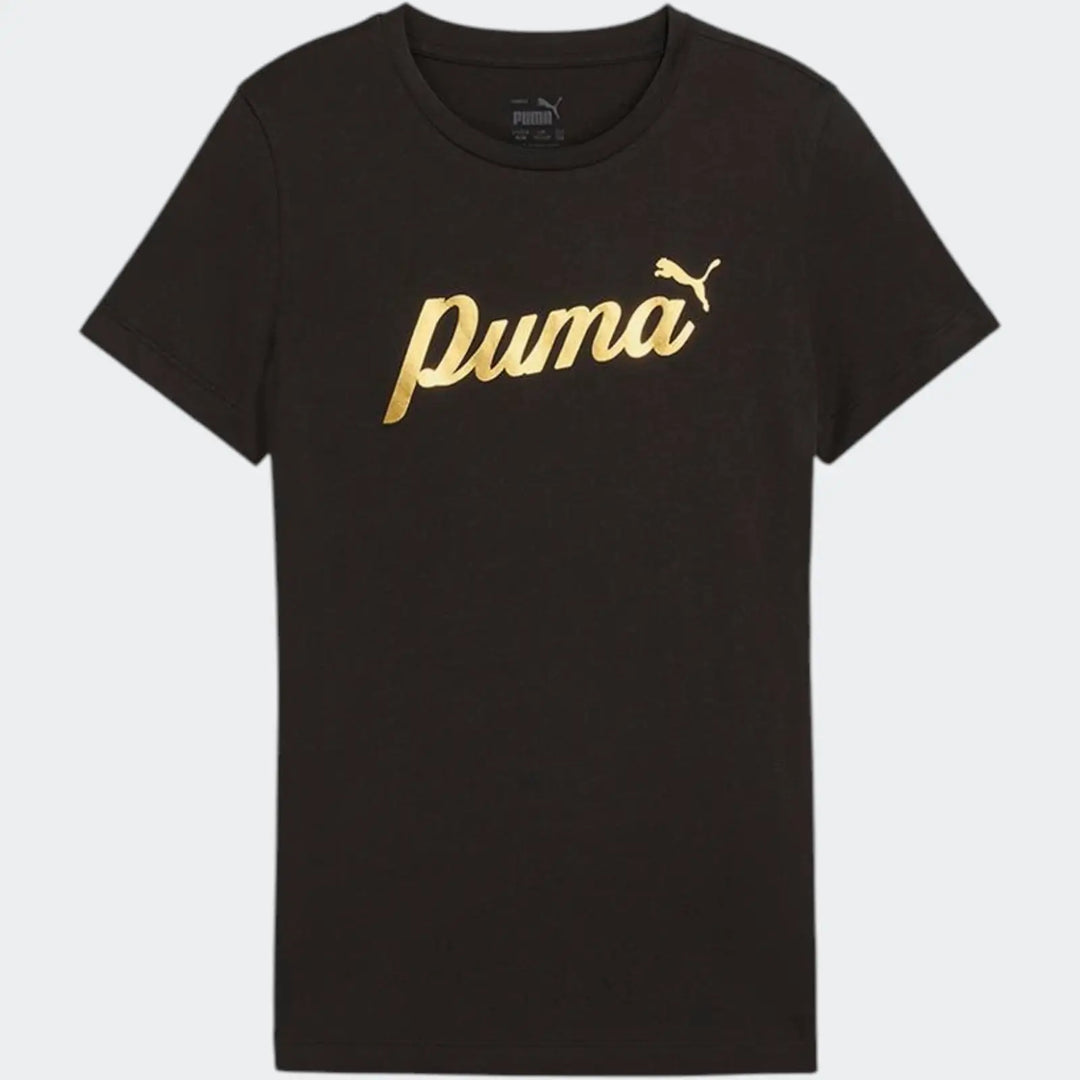 Ess+ Script Metallic Tee Black T-Shirts