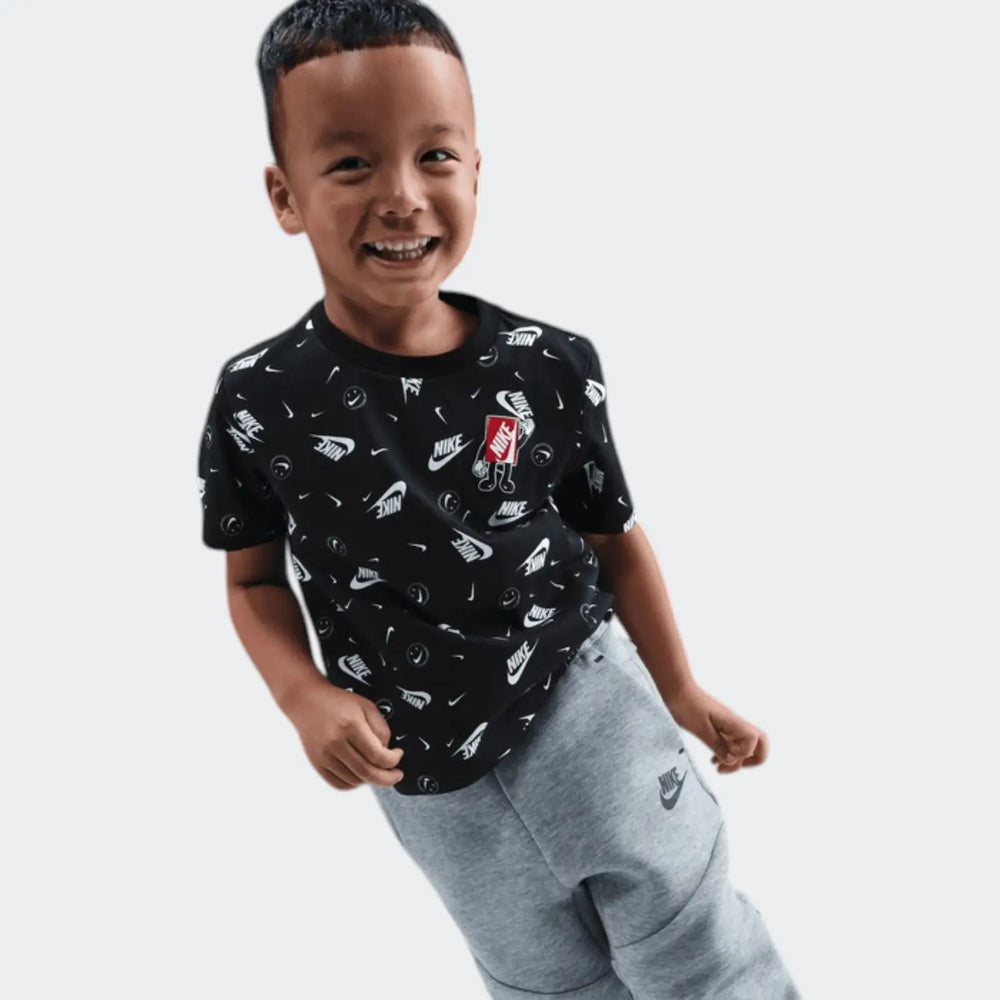 Nkb Aop Boxyb Ss Tee Black T-Shirts