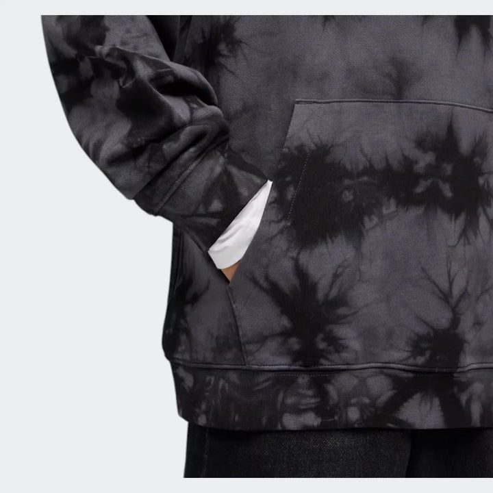 Ess Elevated Relaxed Tyedie Hoody Black Hoodies