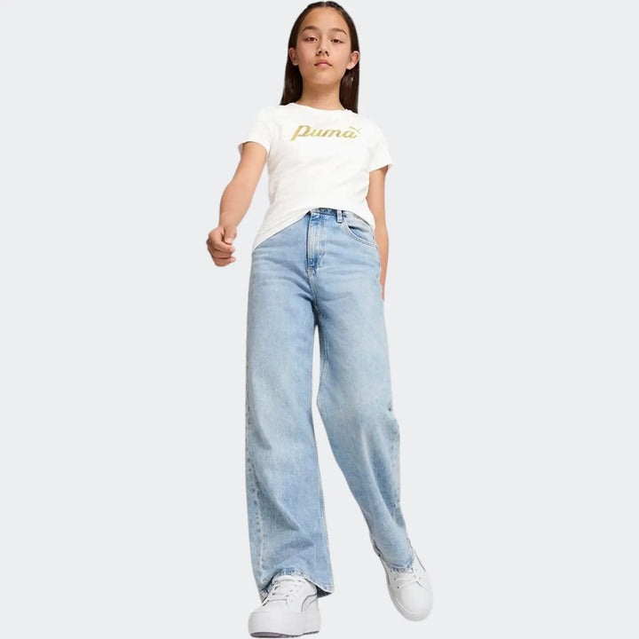 Ess +Script Mettallic Tee White T-Shirts