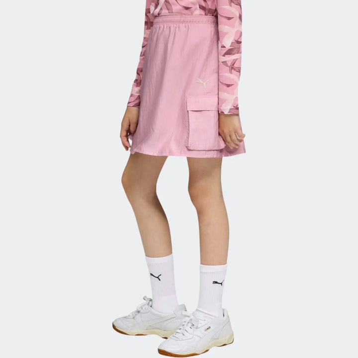 Bowtique Midi Woven Cargo Pink Skirts