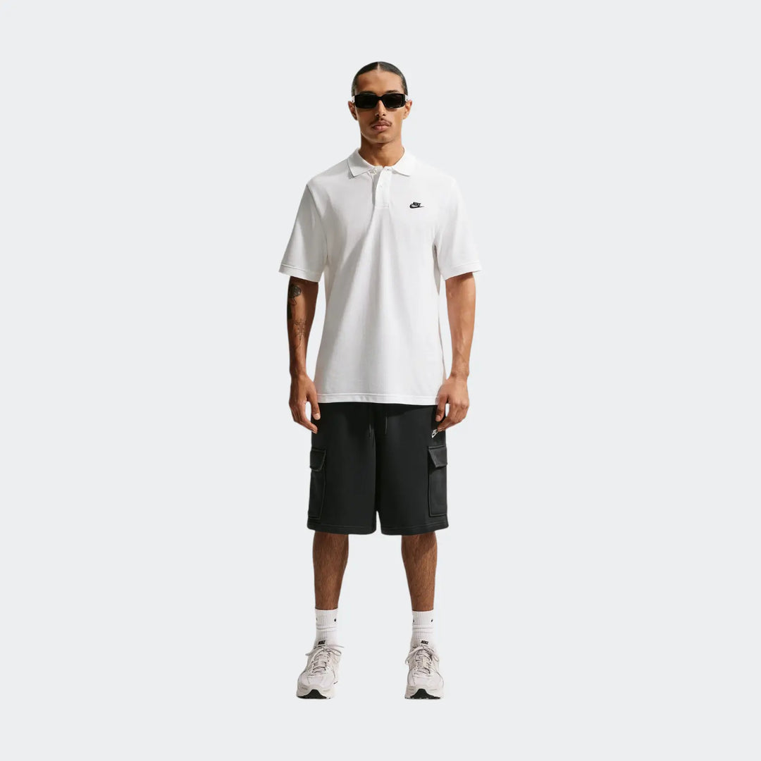 M Nk Club Ss Polo Pique White Polo Shirts